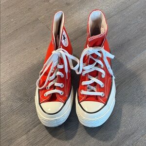 Converse Red and White High-Top Sneakers
